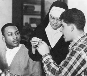 Sister Dolores Rauch with students